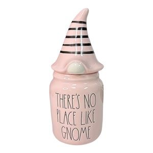 Rae Dunn "THERE'S NO PLACE LIKE GNOME" Gnome Figural Canister